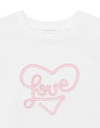 Love Heart Embroidered Lettering Mini Tee