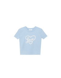 Love Heart Embroidered Lettering Mini Tee