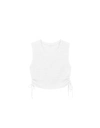 Waffle Knit Side Drawstring Tank Top