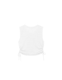 Waffle Knit Side Drawstring Tank Top