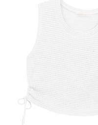 Waffle Knit Side Drawstring Tank Top