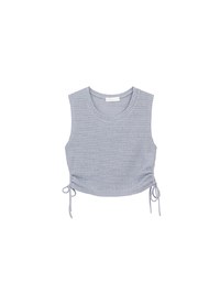 Waffle Knit Side Drawstring Tank Top