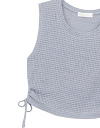 Waffle Knit Side Drawstring Tank Top