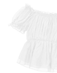 Off Shoulder Sheer Ruffle Chiffon Padded Top