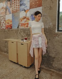 格紋棉質寬版襯衫