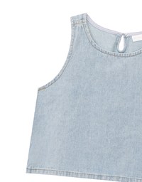 Washed Jeans Denim Sleeveless Cropped Vest Top