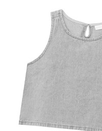 Washed Jeans Denim Sleeveless Cropped Vest Top