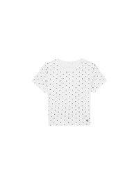 Classic Polka Dot Round Neck Fitted Knit Tee