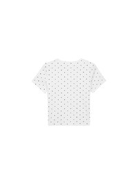 Classic Polka Dot Round Neck Fitted Knit Tee