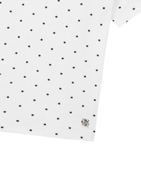 Classic Polka Dot Round Neck Fitted Knit Tee