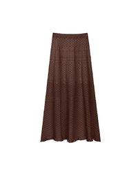 Argyle Textured Knit Flare Maxi Skirt