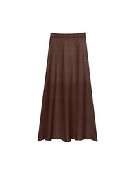 Argyle Textured Knit Flare Maxi Skirt