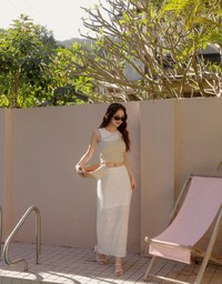 Crochet Inspired Sheer Knit Maxi Skirt