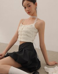 High Waist Bubble Silhouette Mini Skirt
