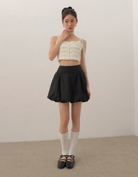 High Waist Bubble Silhouette Mini Skirt