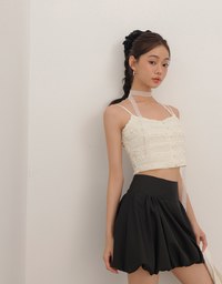 High Waist Bubble Silhouette Mini Skirt