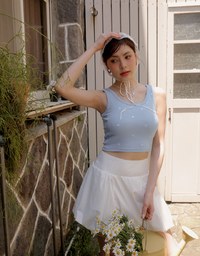 High Waist Bubble Silhouette Mini Skirt