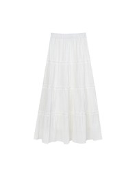 Flowy Polka Dot Tiered Maxi Skirt