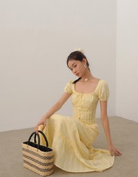 Flowy Polka Dot Tiered Maxi Skirt
