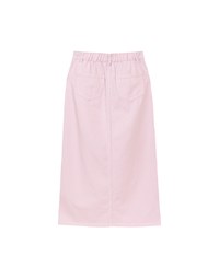 High Waist Jeans Denim Maxi Skirt with Front Slit Detail