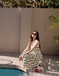 Striped Knit Maxi Skirt with Ruffled Hem