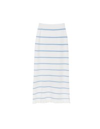 Striped Knit Maxi Skirt with Ruffled Hem