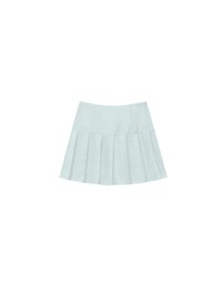 High Waist A Line Tailored Pleated Mini Skirt
