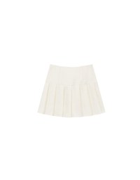 High Waist A Line Tailored Pleated Mini Skirt
