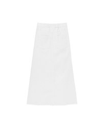 Raw Hem High Waist Front Pocket A Line Cargo Maxi Skirt