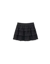 Layered Lace Trim Tiered Mini Skirt