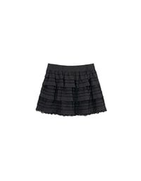 Layered Lace Trim Tiered Mini Skirt