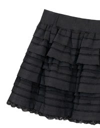 Layered Lace Trim Tiered Mini Skirt