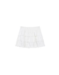 Layered Lace Trim Tiered Mini Skirt