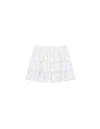 Layered Lace Trim Tiered Mini Skirt