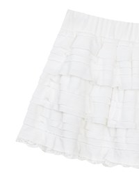 Layered Lace Trim Tiered Mini Skirt