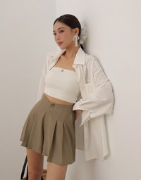 High Waist Pleated A Line Shorts