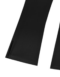 Minimal High Waist Flare Pants with Front Side Slit Detail