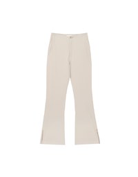 Minimal High Waist Flare Pants with Front Side Slit Detail