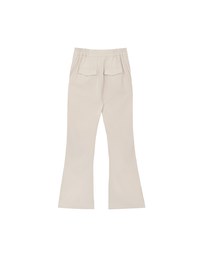Minimal High Waist Flare Pants with Front Side Slit Detail