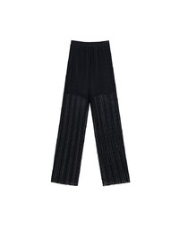 Sheer Lace Straight Leg Overlay Pants with Inner Shorts