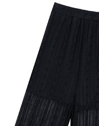 Sheer Lace Straight Leg Overlay Pants with Inner Shorts