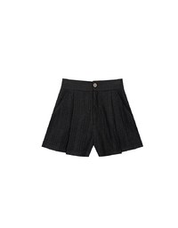 Lace Crochet Inspired Knit Pleated Short
