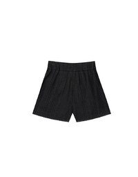 Lace Crochet Inspired Knit Pleated Short