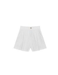 Lace Crochet Inspired Knit Pleated Short