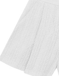 Lace Crochet Inspired Knit Pleated Short