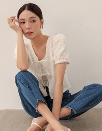 Asymmetric Ripped Frayed Hem Slim Fit Straight Leg Jeans Denim Pants