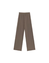 Cooling Fabric Front Pleated Wide Leg Pants with Drawstring Detail
