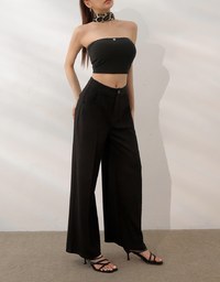 AIRY HOURGLASS Relaxed Fit Wide Leg Pants with Seam Detail