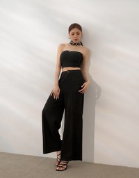 AIRY HOURGLASS Relaxed Fit Wide Leg Pants with Seam Detail