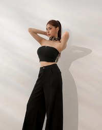 AIRY HOURGLASS Relaxed Fit Wide Leg Pants with Seam Detail